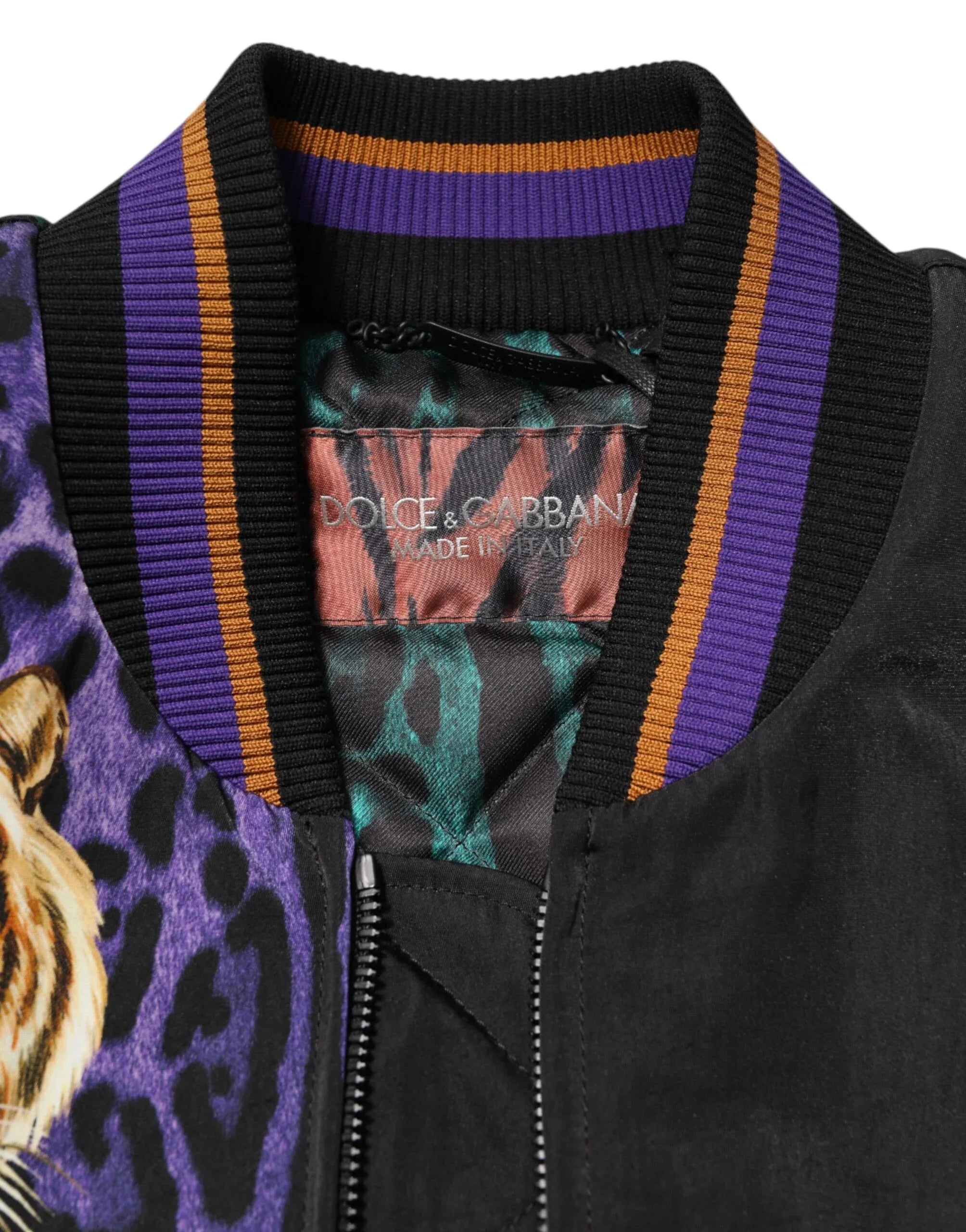 Dolce & Gabbana Multicolor Tiger Print Men Bomber Jacket - Zeiniez