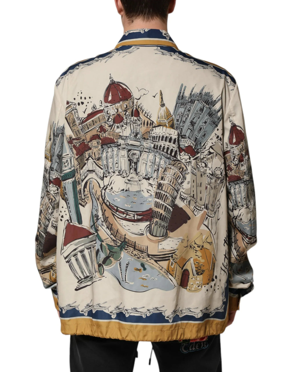 Dolce & Gabbana Multicolor Italian Motif Men Bomber Jacket - Zeiniez