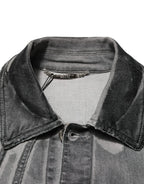 Dolce & Gabbana Gray Washed Cotton Stretch Denim Jacket - Zeiniez
