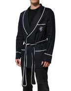 Dolce & Gabbana Dark Blue DG Embroidery Jacket Robe Blazer - Zeiniez