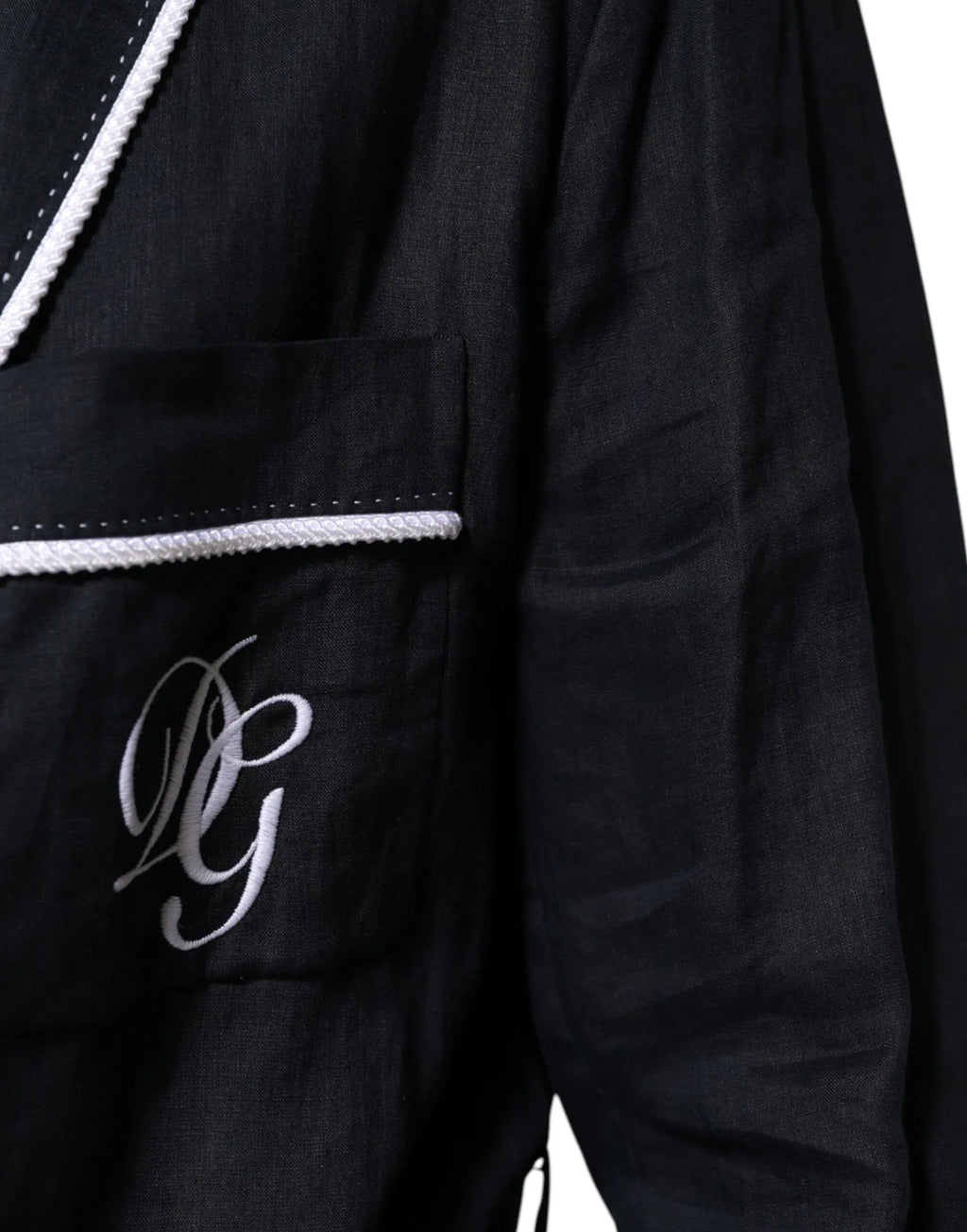 Dolce & Gabbana Dark Blue DG Embroidery Jacket Robe Blazer - Zeiniez