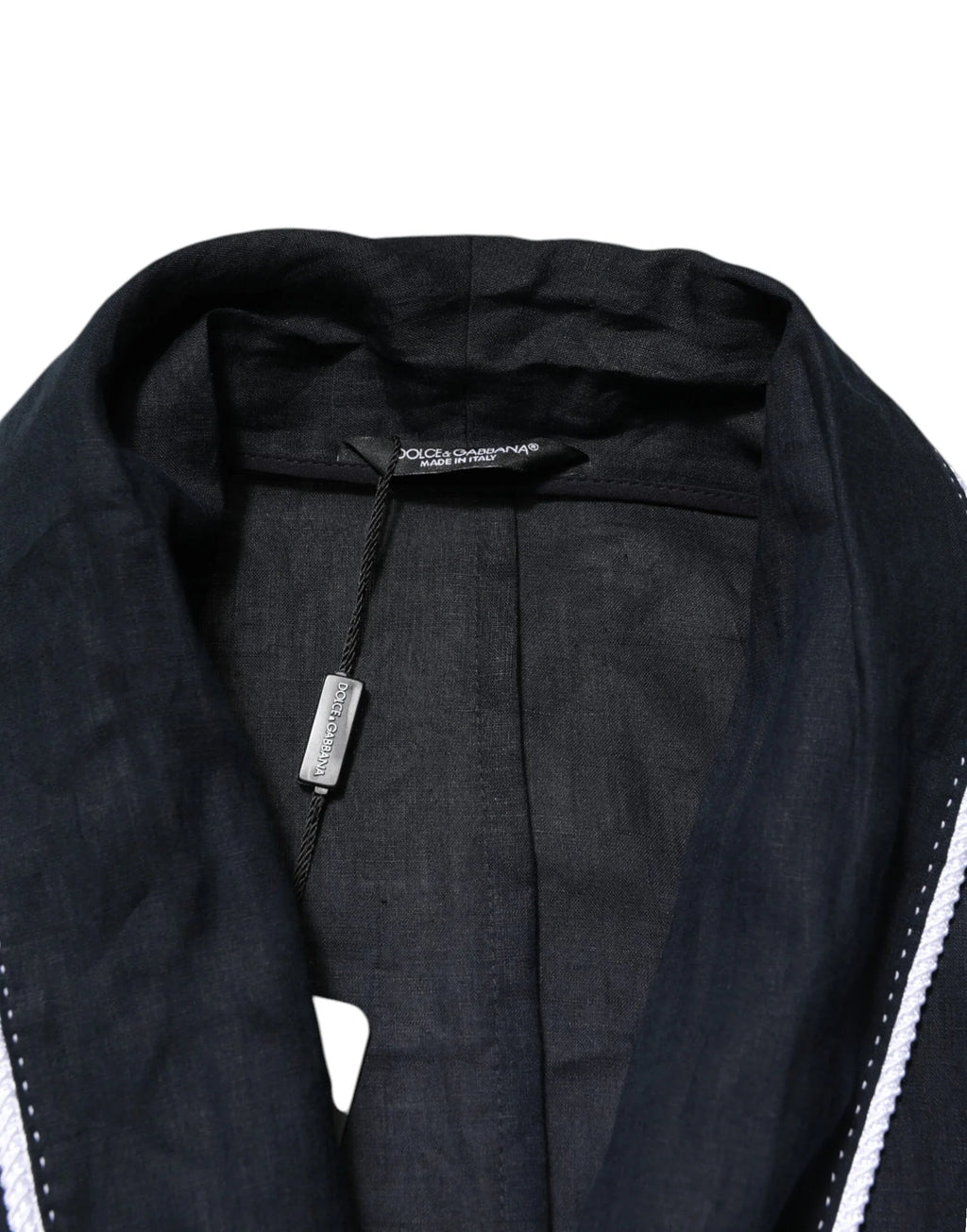 Dolce & Gabbana Dark Blue DG Embroidery Jacket Robe Blazer - Zeiniez