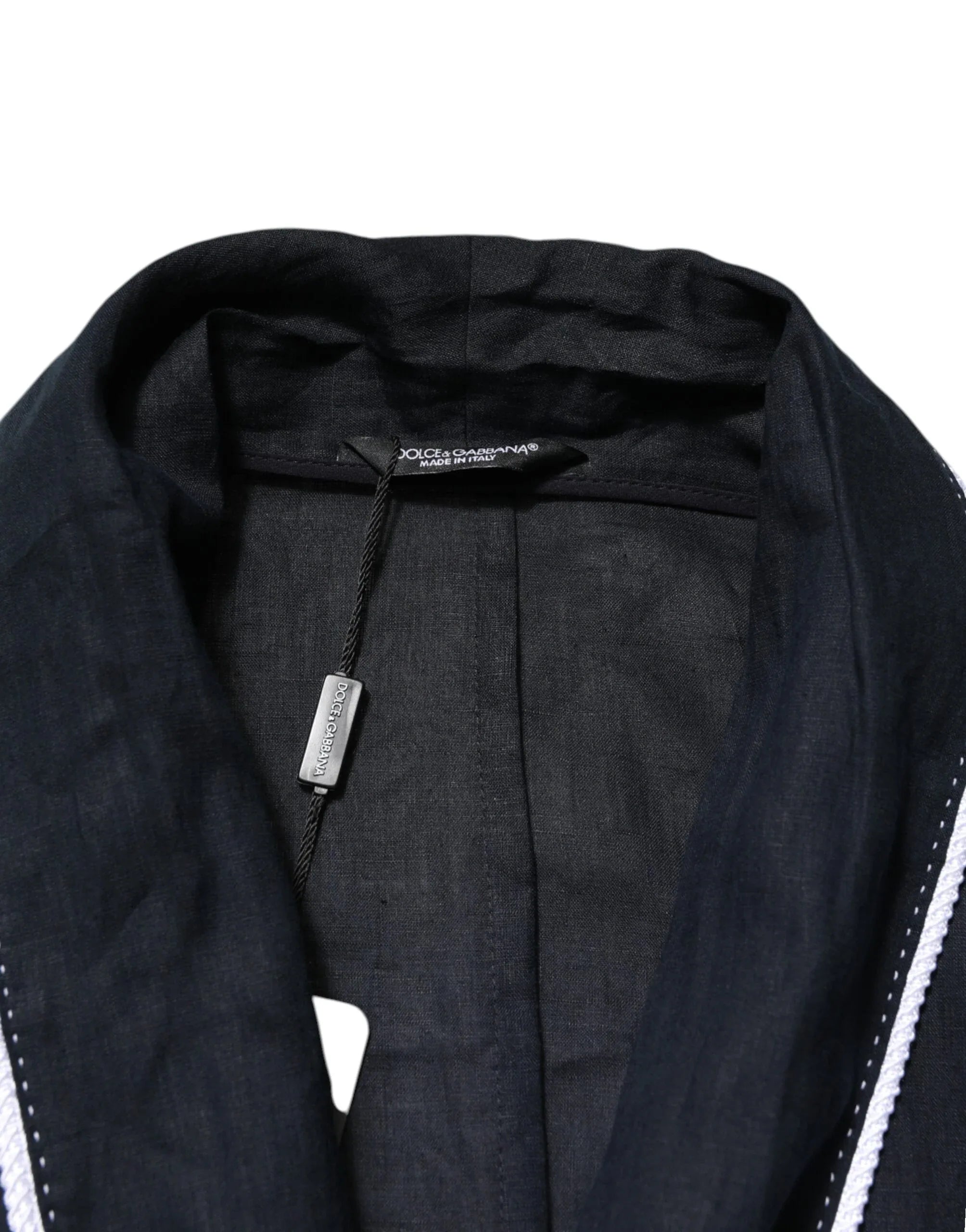 Dolce & Gabbana Dark Blue DG Embroidery Jacket Robe Blazer - Zeiniez