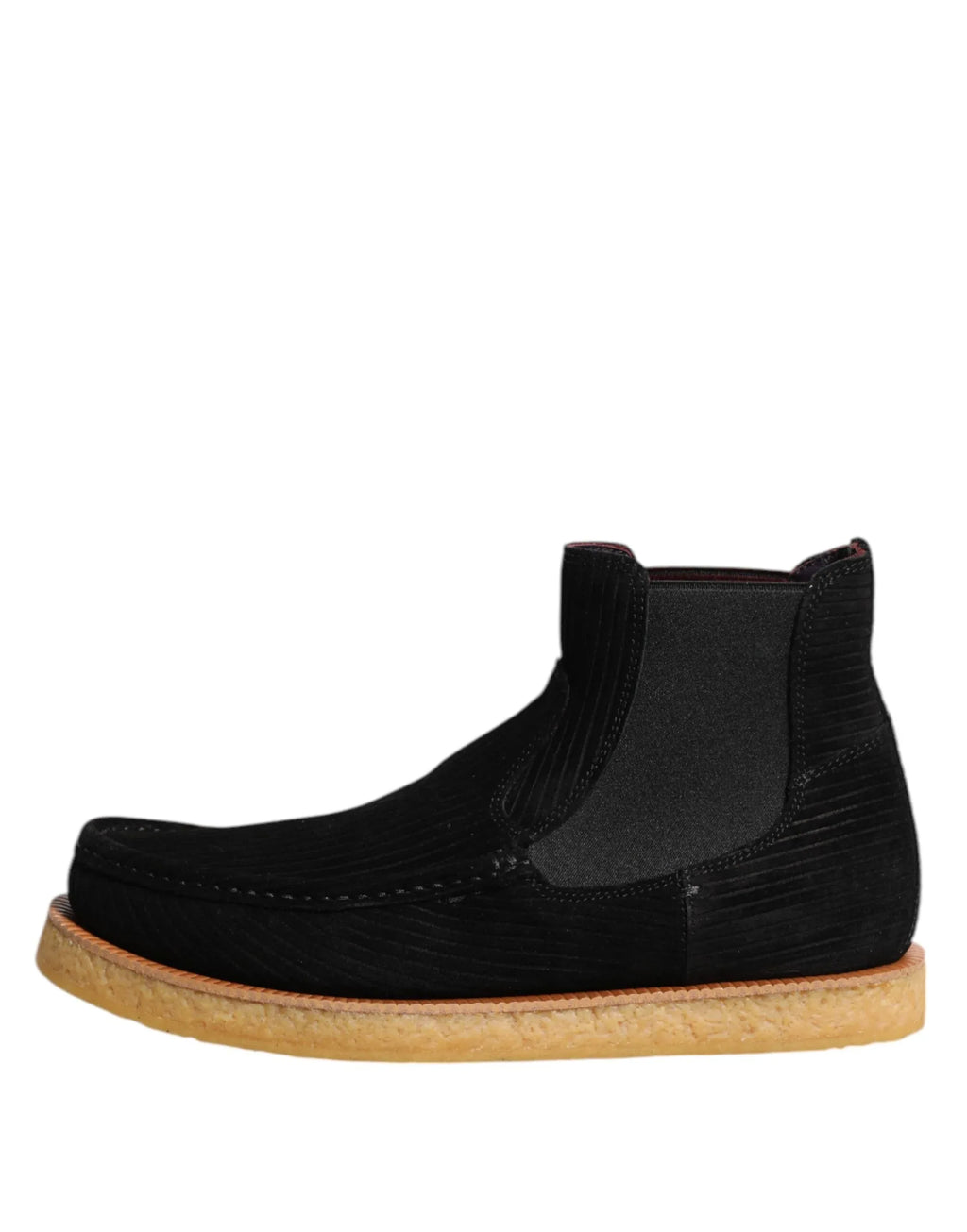Dolce & Gabbana Black Calf Suede Slip On Ankle Boots Shoes - Zeiniez