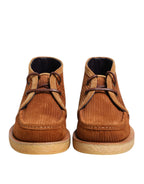 Dolce & Gabbana Brown Suede Nubuck Leather Desert Ankle Boots Shoes - Zeiniez