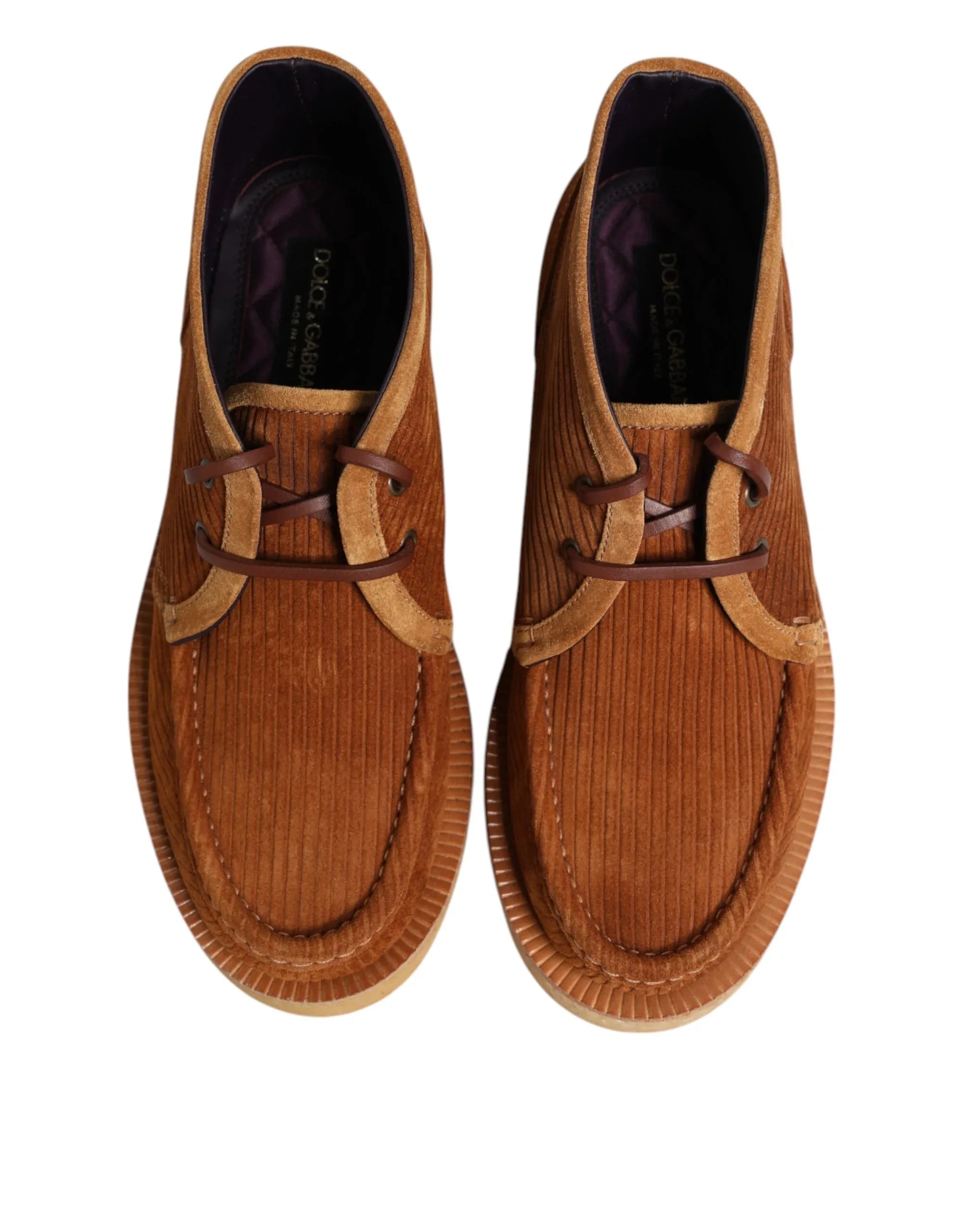 Dolce & Gabbana Brown Suede Nubuck Leather Desert Ankle Boots Shoes - Zeiniez