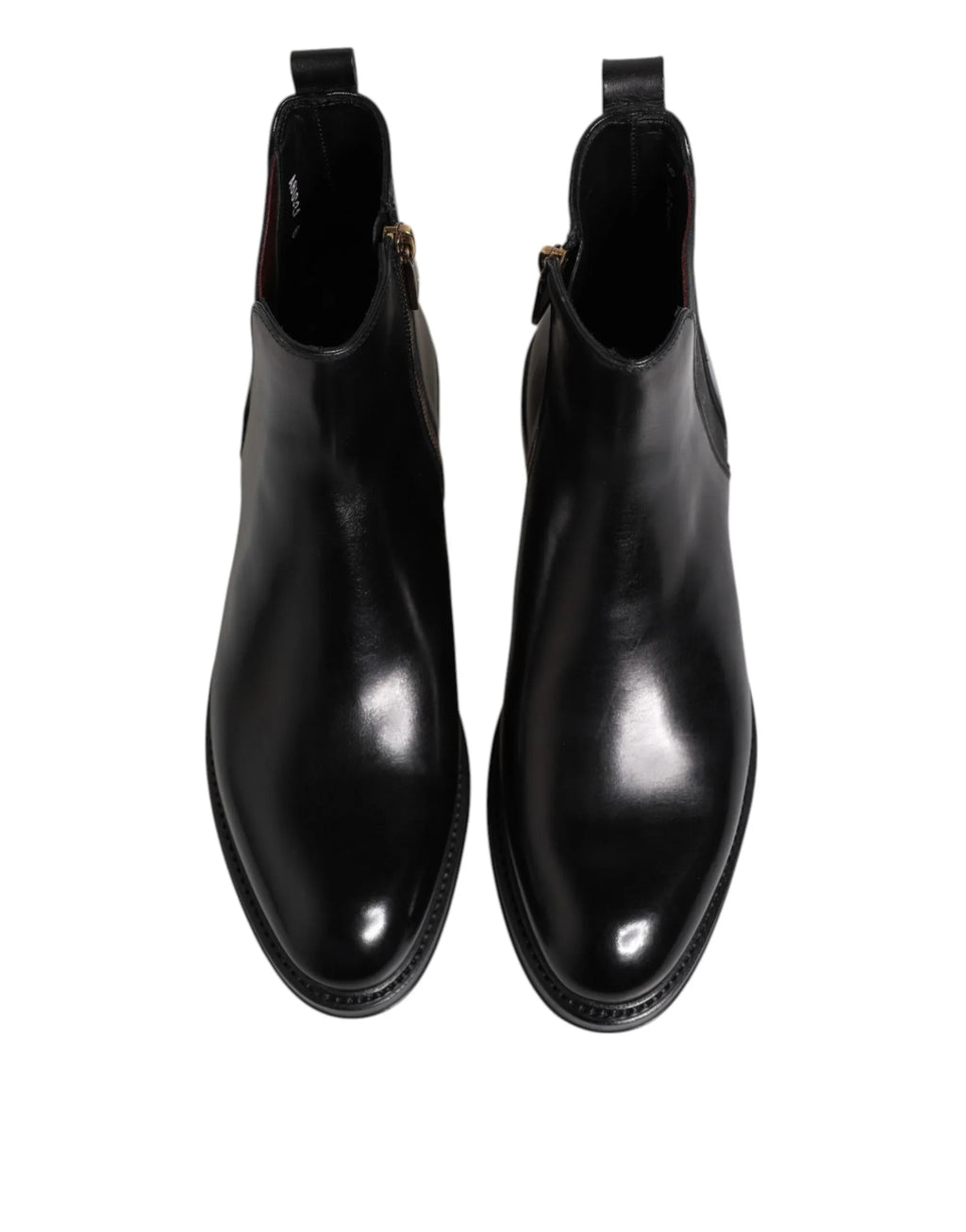 Dolce & Gabbana Black Chelsea Leather Mid Calf Boots Shoes - Zeiniez