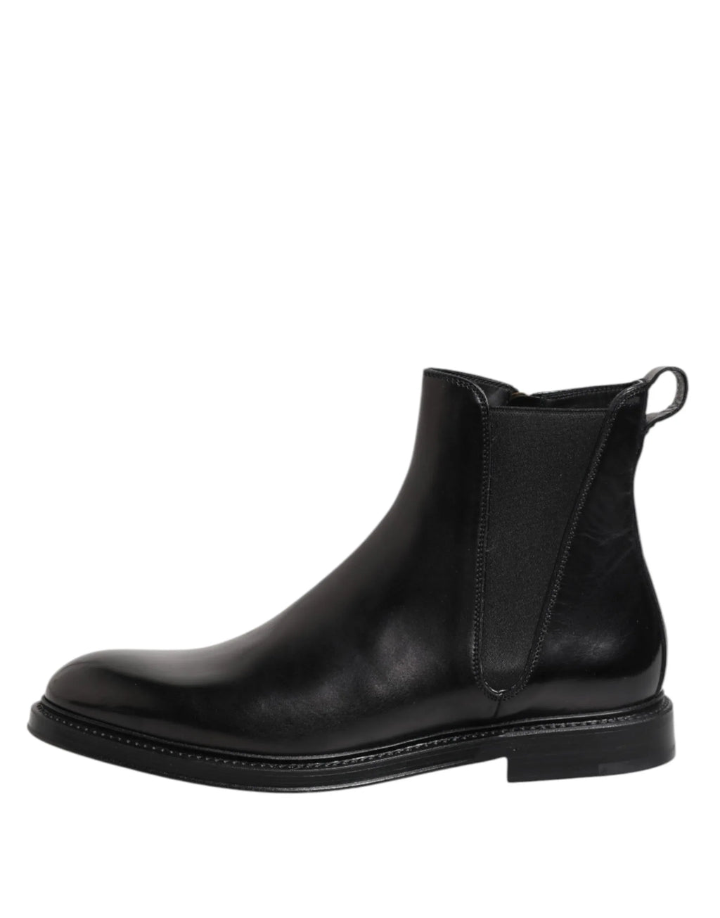 Dolce & Gabbana Black Chelsea Leather Mid Calf Boots Shoes - Zeiniez