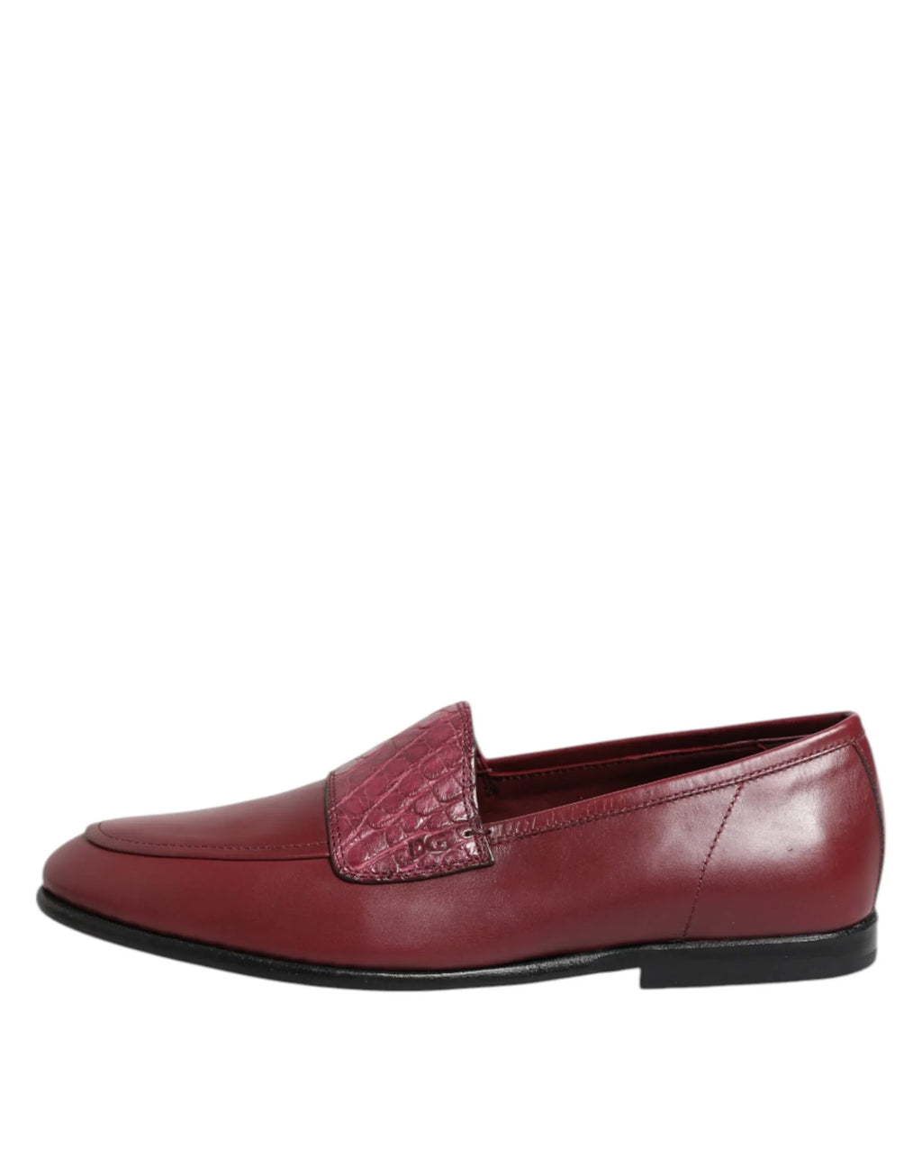 Dolce & Gabbana Burgundy Leather Formal Slip On Shoes - Zeiniez