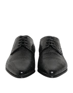 Dolce & Gabbana Black Exotic Leather Lace Up Derby Shoes - Zeiniez