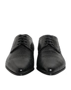 Dolce & Gabbana Black Exotic Leather Lace Up Derby Shoes