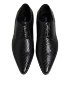 Dolce & Gabbana Black Exotic Leather Lace Up Derby Shoes - Zeiniez