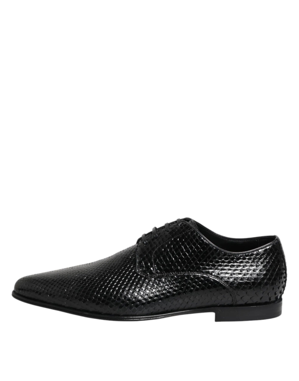 Dolce & Gabbana Black Exotic Leather Lace Up Derby Shoes - Zeiniez