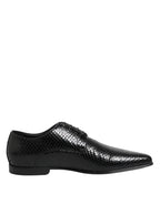 Dolce & Gabbana Black Exotic Leather Lace Up Derby Shoes - Zeiniez