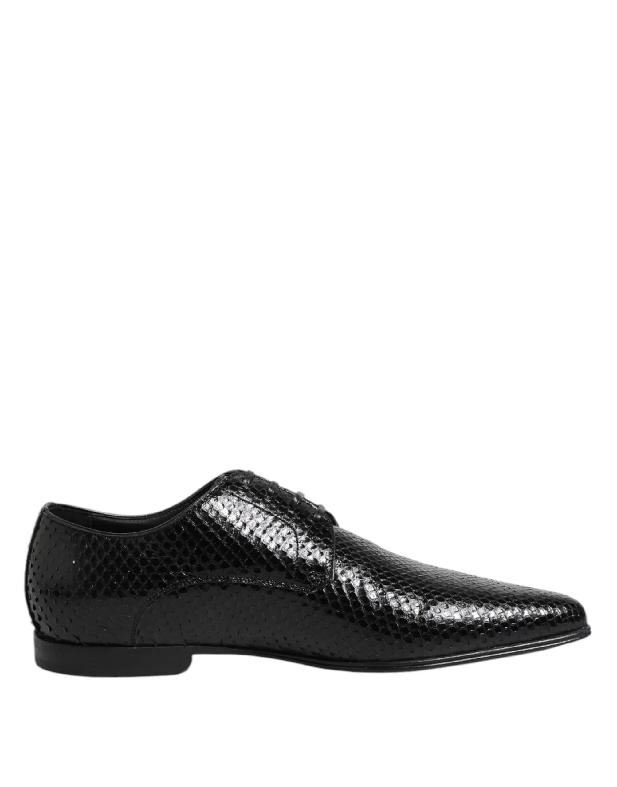 Dolce & Gabbana Black Exotic Leather Lace Up Derby Shoes - Zeiniez