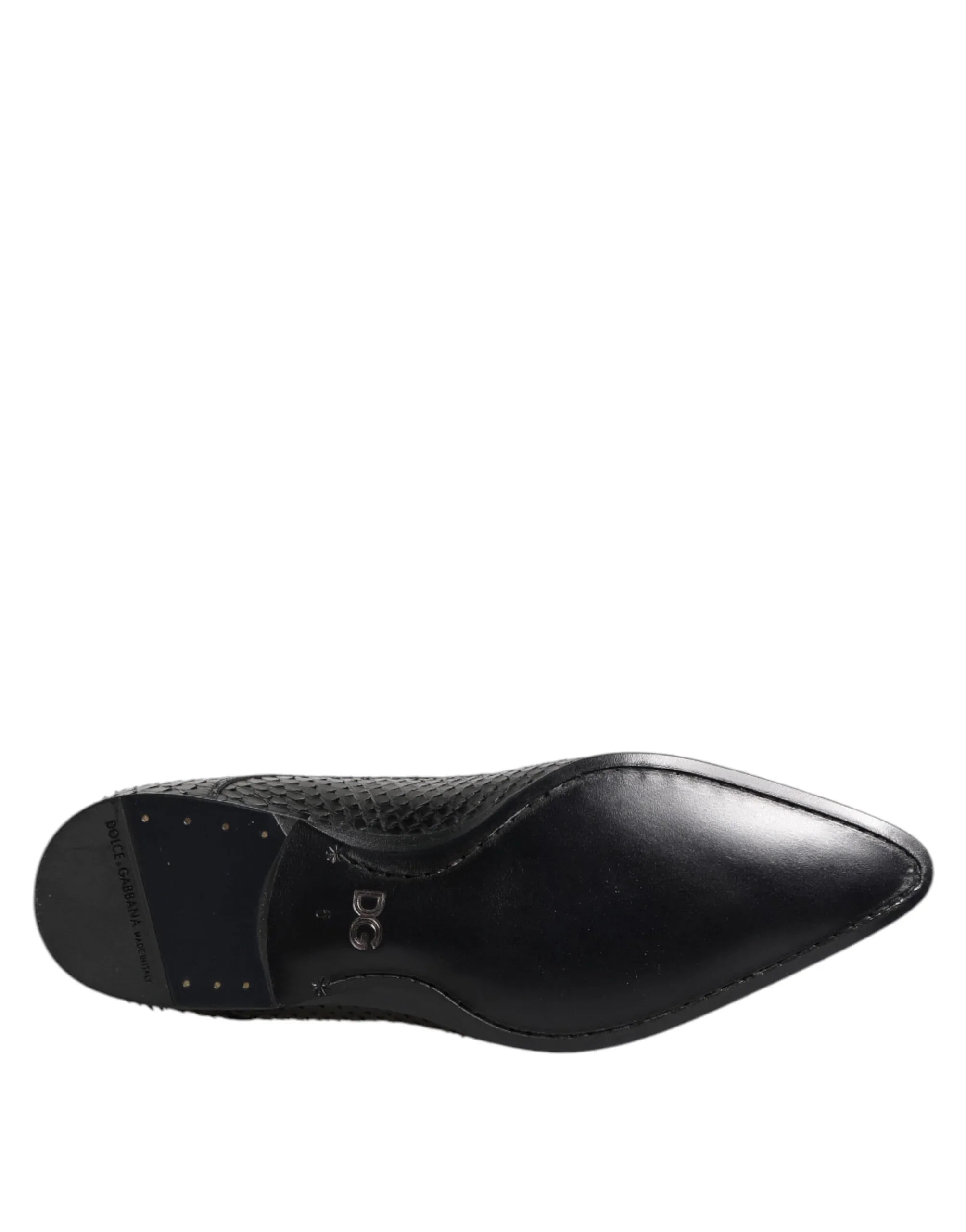 Dolce & Gabbana Black Exotic Leather Lace Up Derby Shoes - Zeiniez