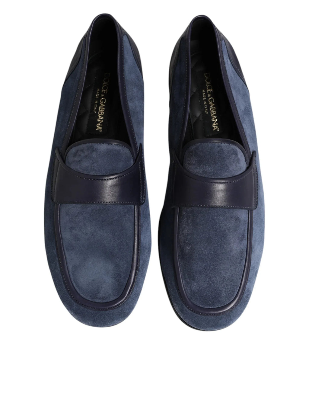 Dolce & Gabbana Blue Suede Leather Loafers Moccasin Shoes - Zeiniez