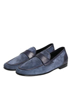Dolce & Gabbana Blue Suede Leather Loafers Moccasin Shoes - Zeiniez