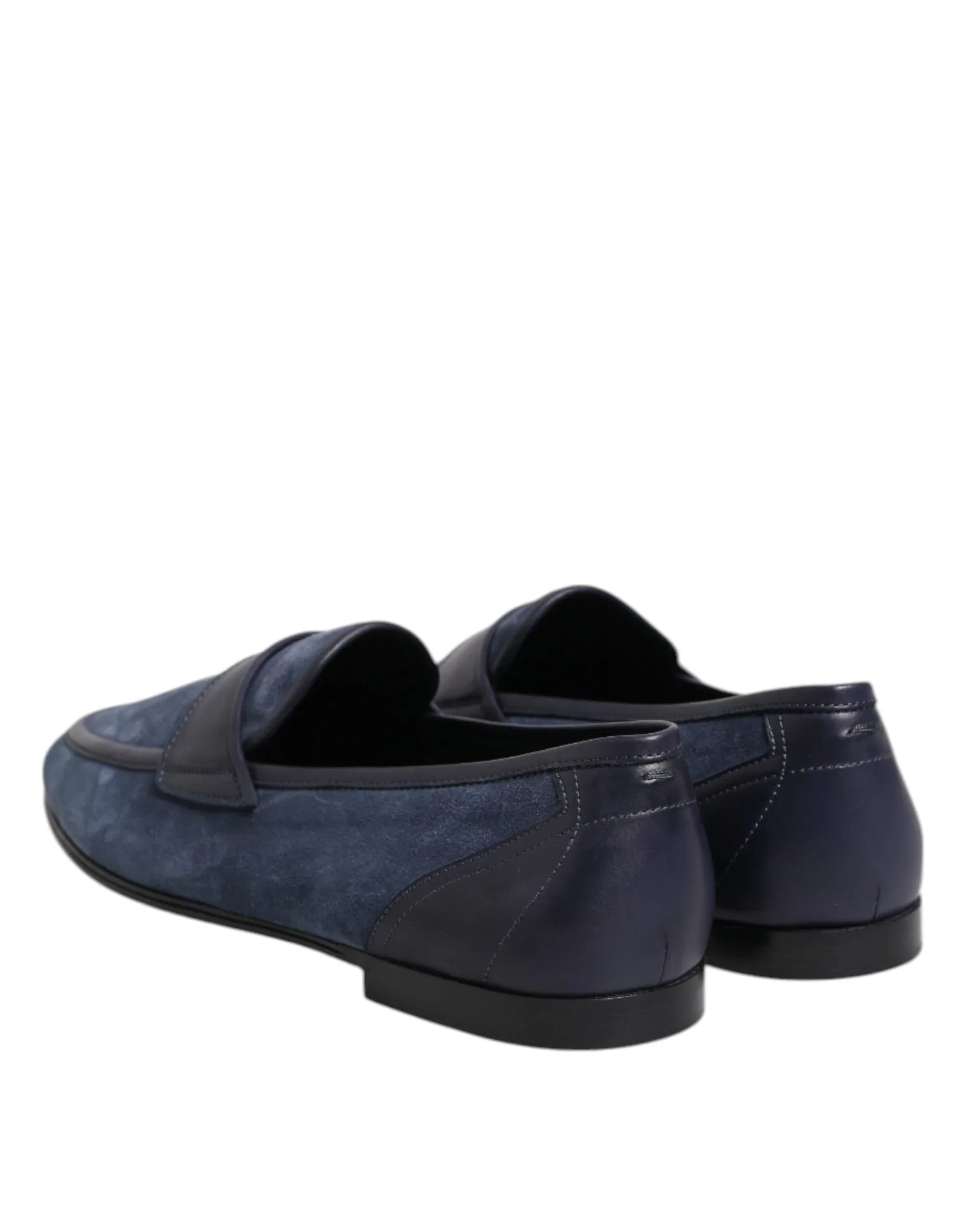 Dolce & Gabbana Blue Suede Leather Loafers Moccasin Shoes - Zeiniez