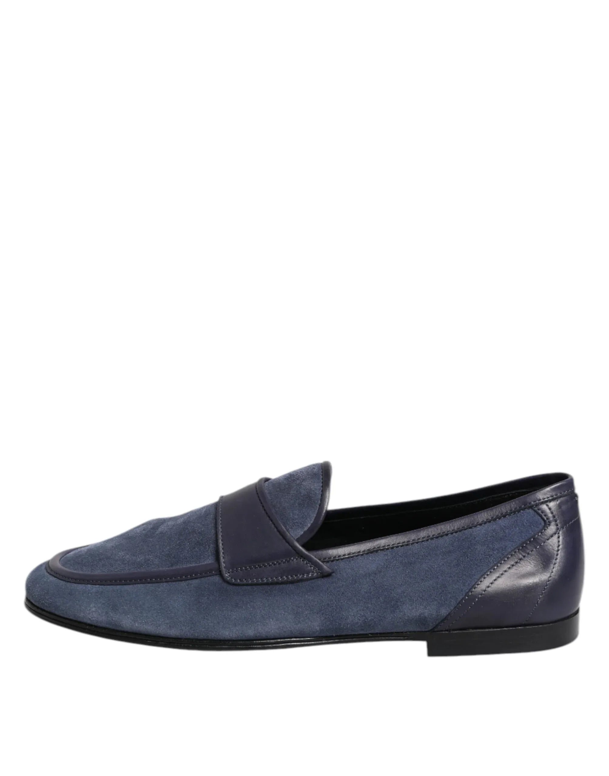 Dolce & Gabbana Blue Suede Leather Loafers Moccasin Shoes - Zeiniez