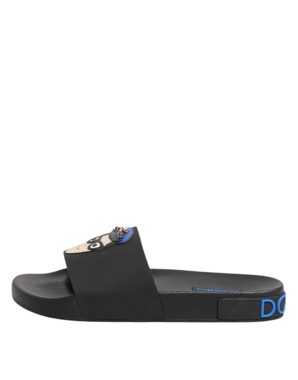 Dolce & Gabbana Black Leather Slides Flats Beachwear Shoes - Zeiniez