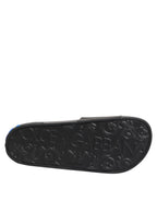 Dolce & Gabbana Black Leather Slides Flats Beachwear Shoes - Zeiniez