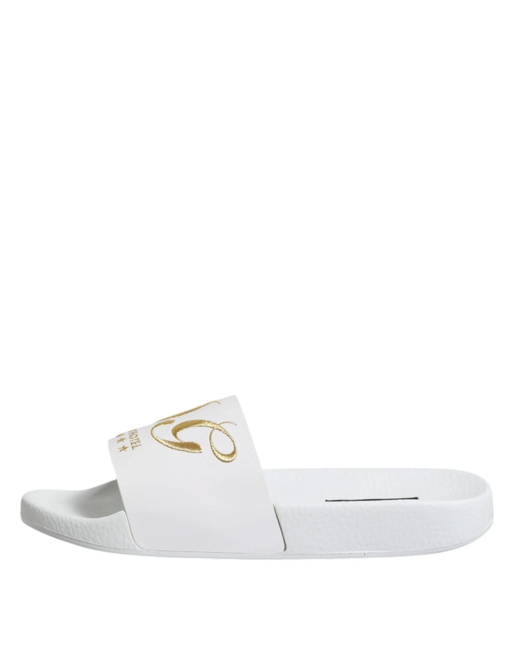 Dolce & Gabbana White Leather Slides Sandals Beachwear Shoes - Zeiniez