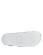 Dolce & Gabbana White Leather Slides Sandals Beachwear Shoes
