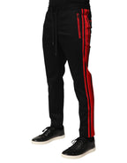 Dolce & Gabbana Red Stripe Cotton Logo Jogger Sweatpants Pants - Zeiniez
