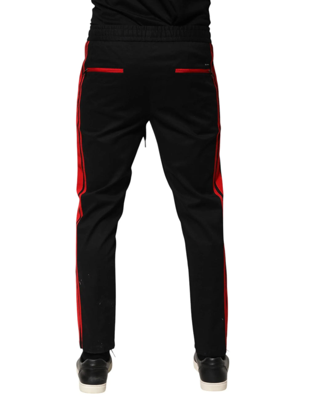 Dolce & Gabbana Red Stripe Cotton Logo Jogger Sweatpants Pants - Zeiniez