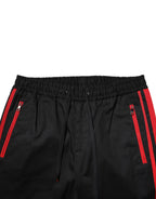 Dolce & Gabbana Red Stripe Cotton Logo Jogger Sweatpants Pants - Zeiniez