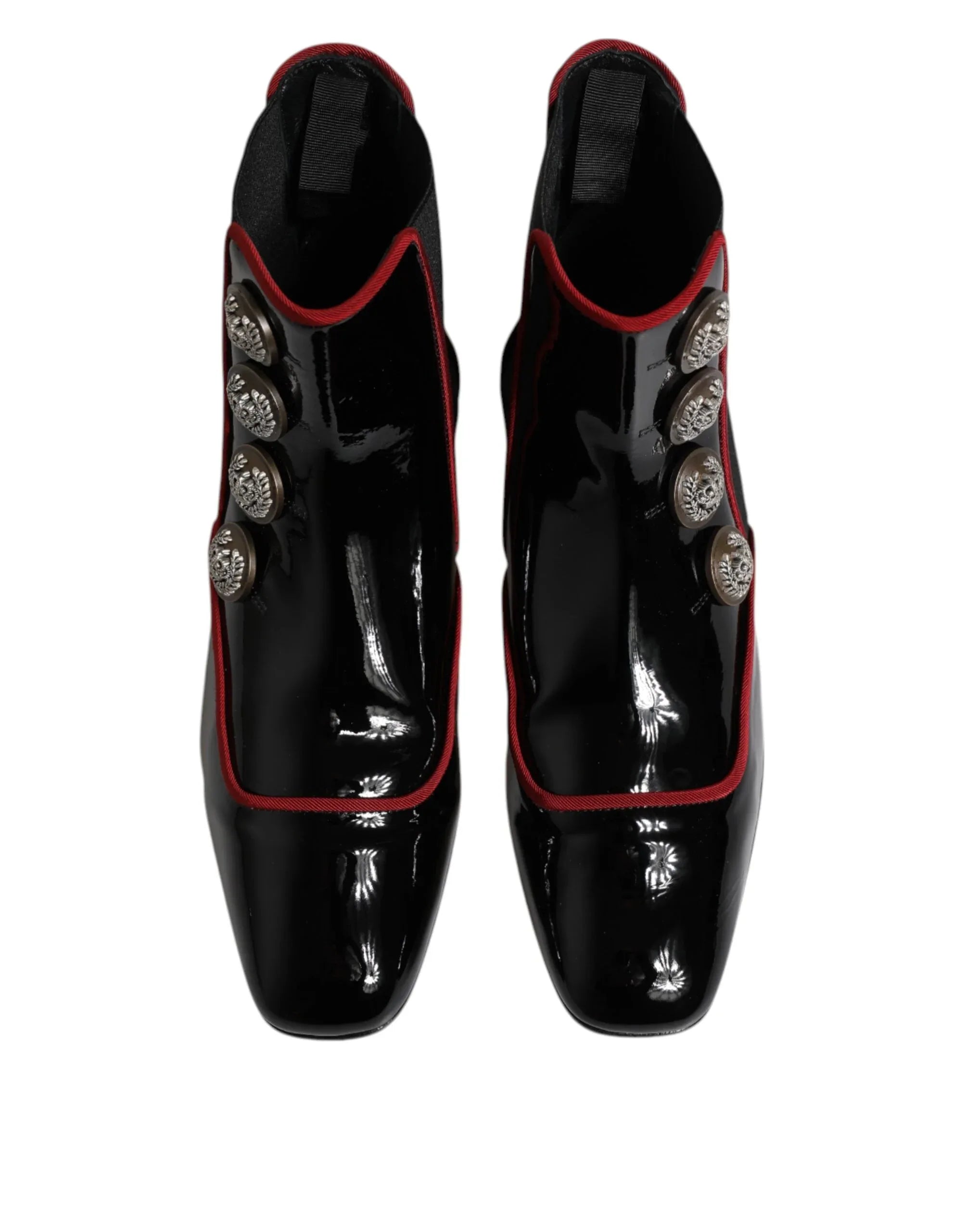 Dolce & Gabbana Black Jackie Buttoned Chelsea Boots Shoes - Zeiniez