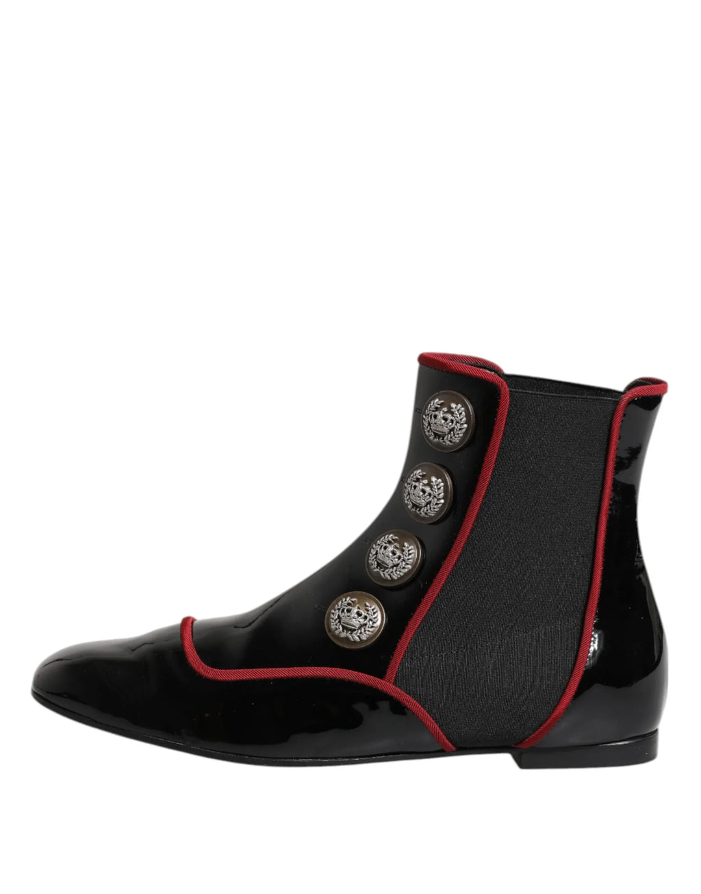 Dolce & Gabbana Black Jackie Buttoned Chelsea Boots Shoes - Zeiniez