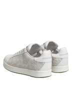 Dolce & Gabbana White Lace Leather Low Top Sneaker Shoes - Zeiniez