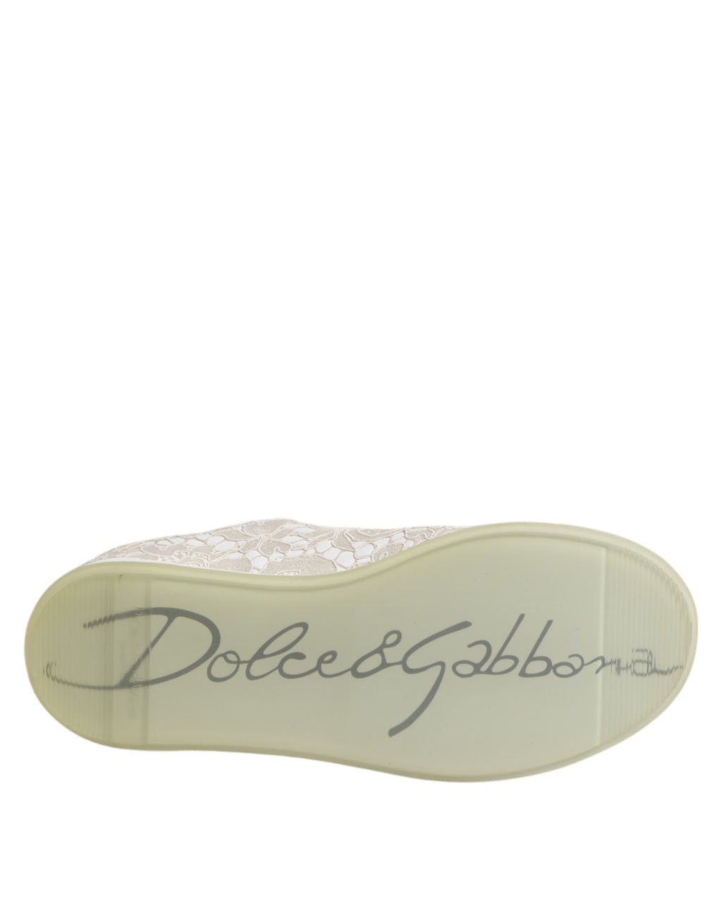 Dolce & Gabbana White Lace Leather Low Top Sneaker Shoes - Zeiniez
