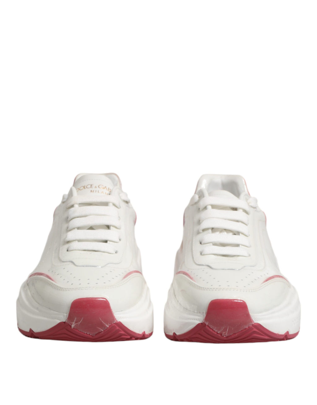 Dolce & Gabbana White Pink Daymaster Low Top Sneakers Shoes - Zeiniez