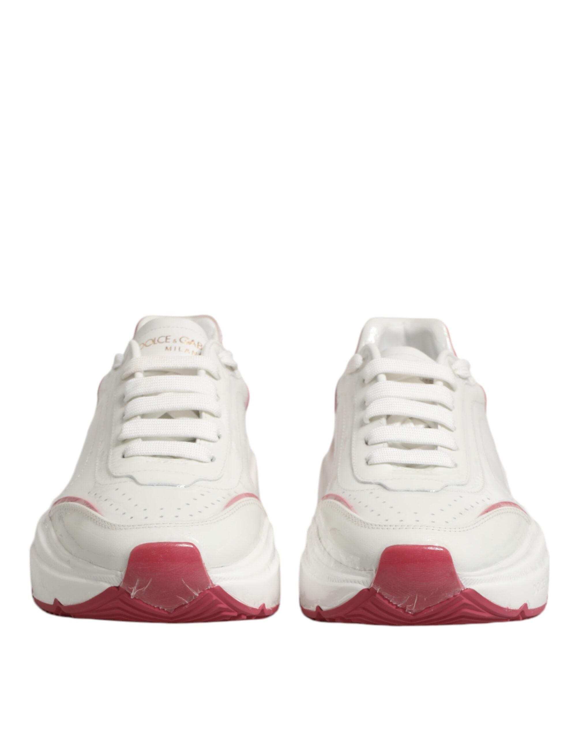Dolce & Gabbana White Pink Daymaster Low Top Sneakers Shoes - Zeiniez