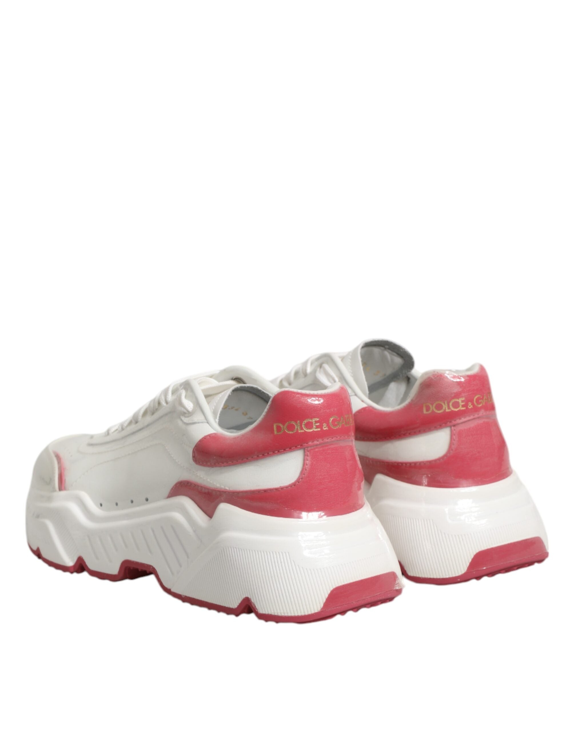 Dolce & Gabbana White Pink Daymaster Low Top Sneakers Shoes - Zeiniez