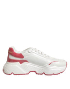 Dolce & Gabbana White Pink Daymaster Low Top Sneakers Shoes - Zeiniez