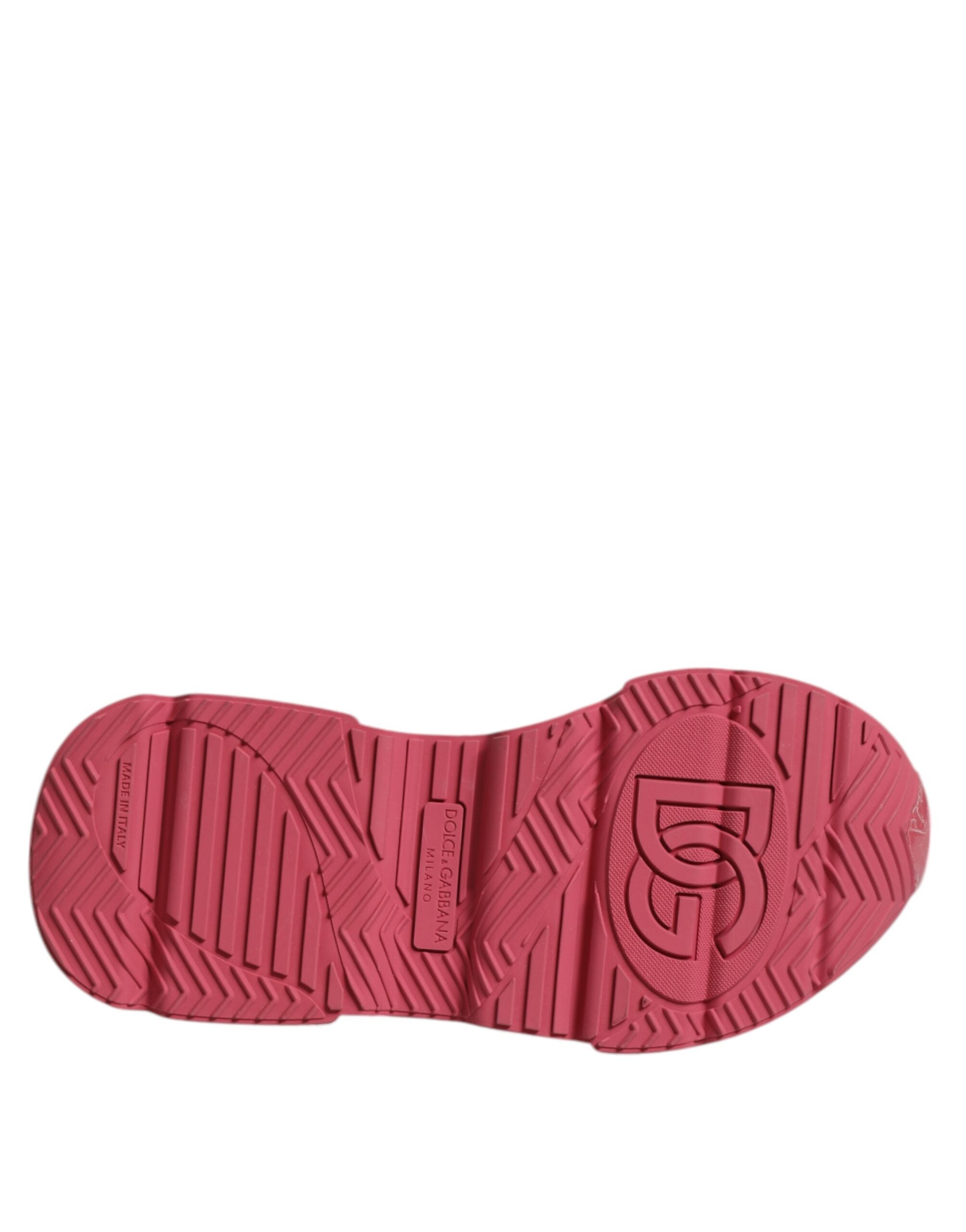 Dolce & Gabbana White Pink Daymaster Low Top Sneakers Shoes - Zeiniez