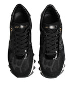 Dolce & Gabbana Black Gray Leopard Low Top Sneakers Shoes - Zeiniez