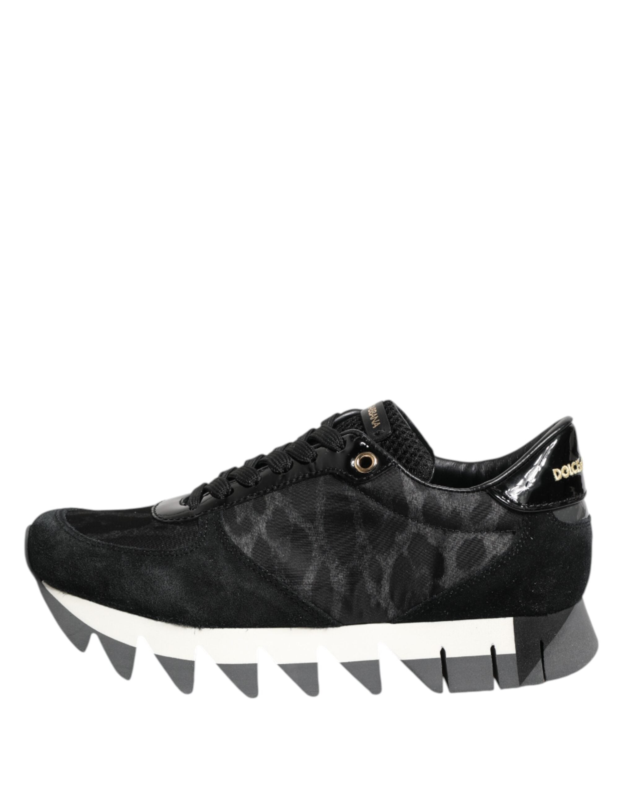 Dolce & Gabbana Black Gray Leopard Low Top Sneakers Shoes - Zeiniez