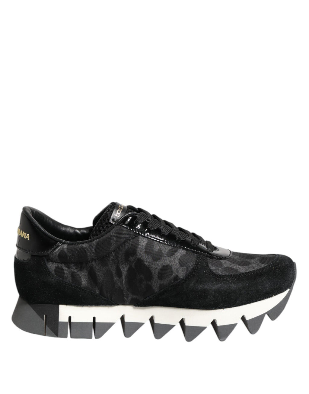 Dolce & Gabbana Black Gray Leopard Low Top Sneakers Shoes - Zeiniez