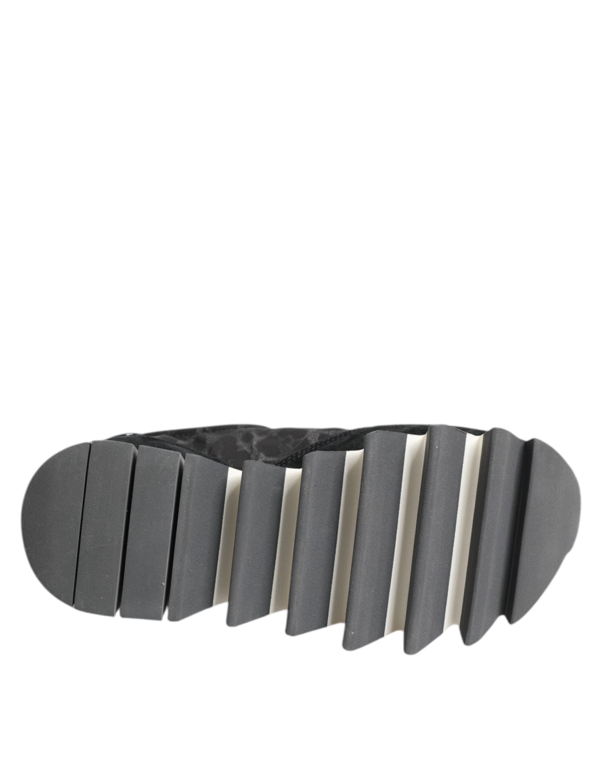 Dolce & Gabbana Black Gray Leopard Low Top Sneakers Shoes - Zeiniez