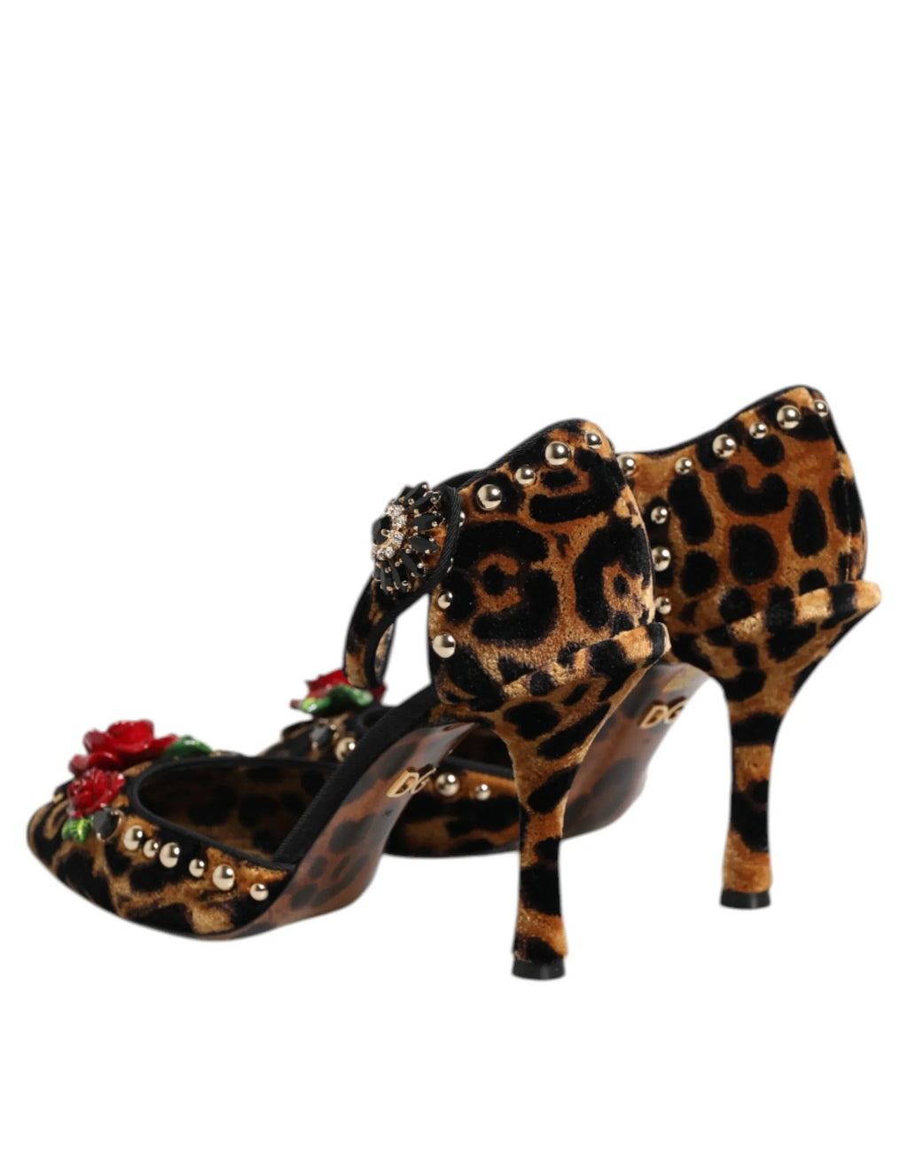 Dolce & Gabbana Brown Leopard Crystal Roses Pumps Shoes - Zeiniez