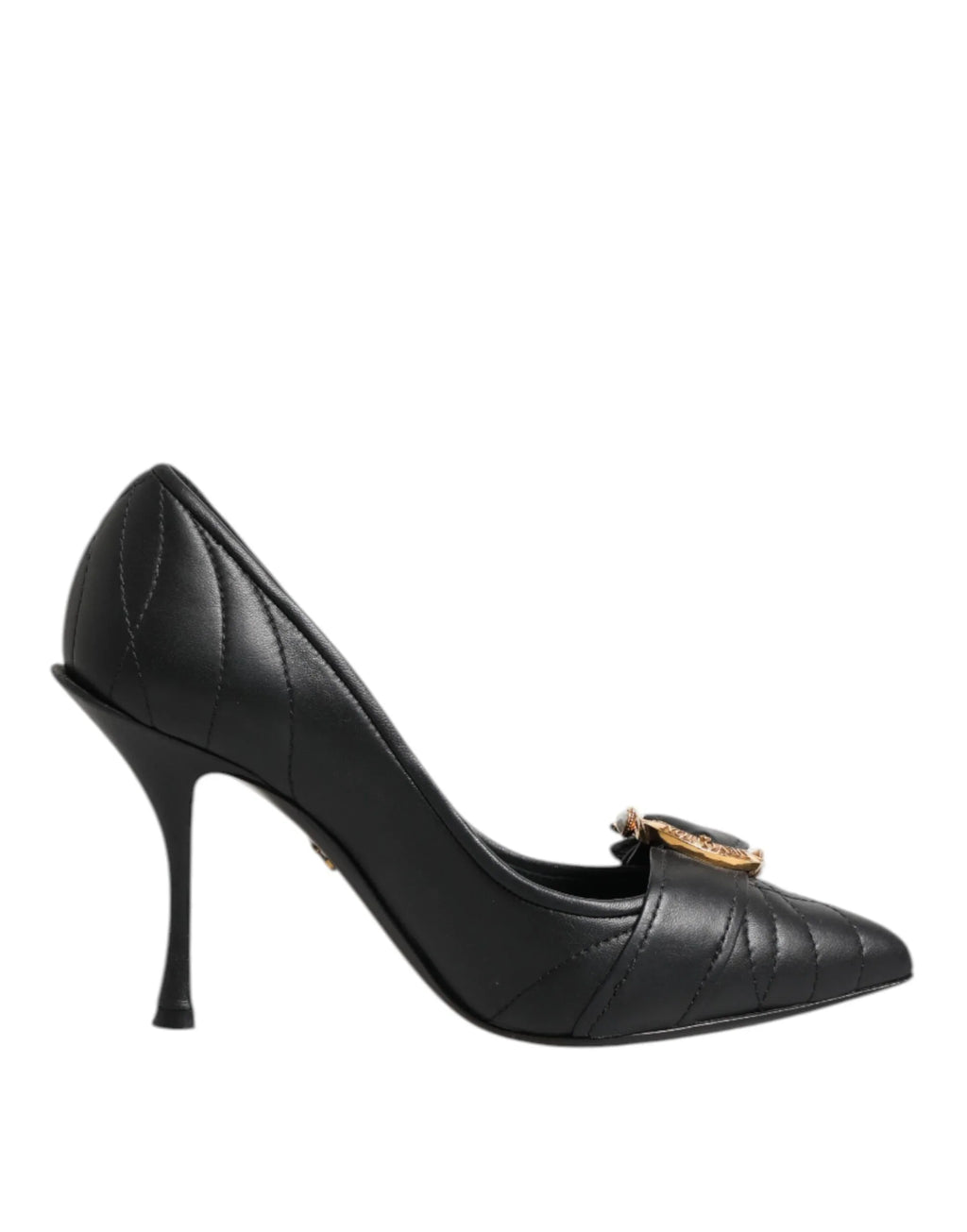 Dolce & Gabbana Black Devotion Leather Heels Pumps Shoes - Zeiniez