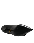 Dolce & Gabbana Black Devotion Leather Heels Pumps Shoes - Zeiniez