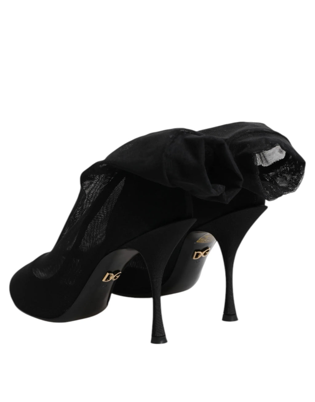 Dolce & Gabbana Black Silk Stretch Mesh Sock Boots Shoes - Zeiniez