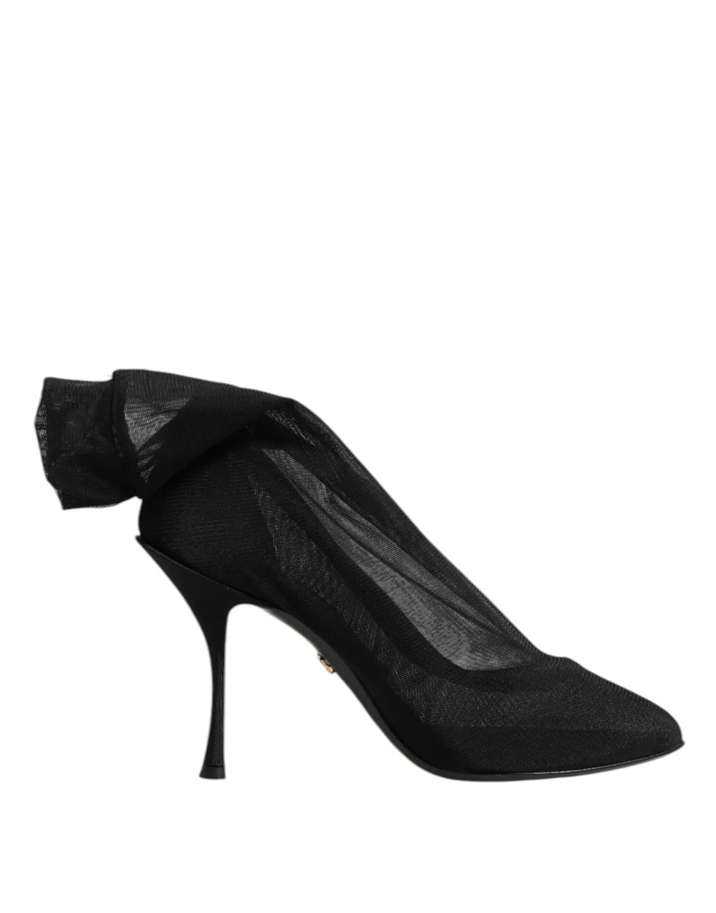 Dolce & Gabbana Black Silk Stretch Mesh Sock Boots Shoes - Zeiniez