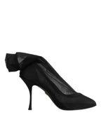 Dolce & Gabbana Black Silk Stretch Mesh Sock Boots Shoes - Zeiniez